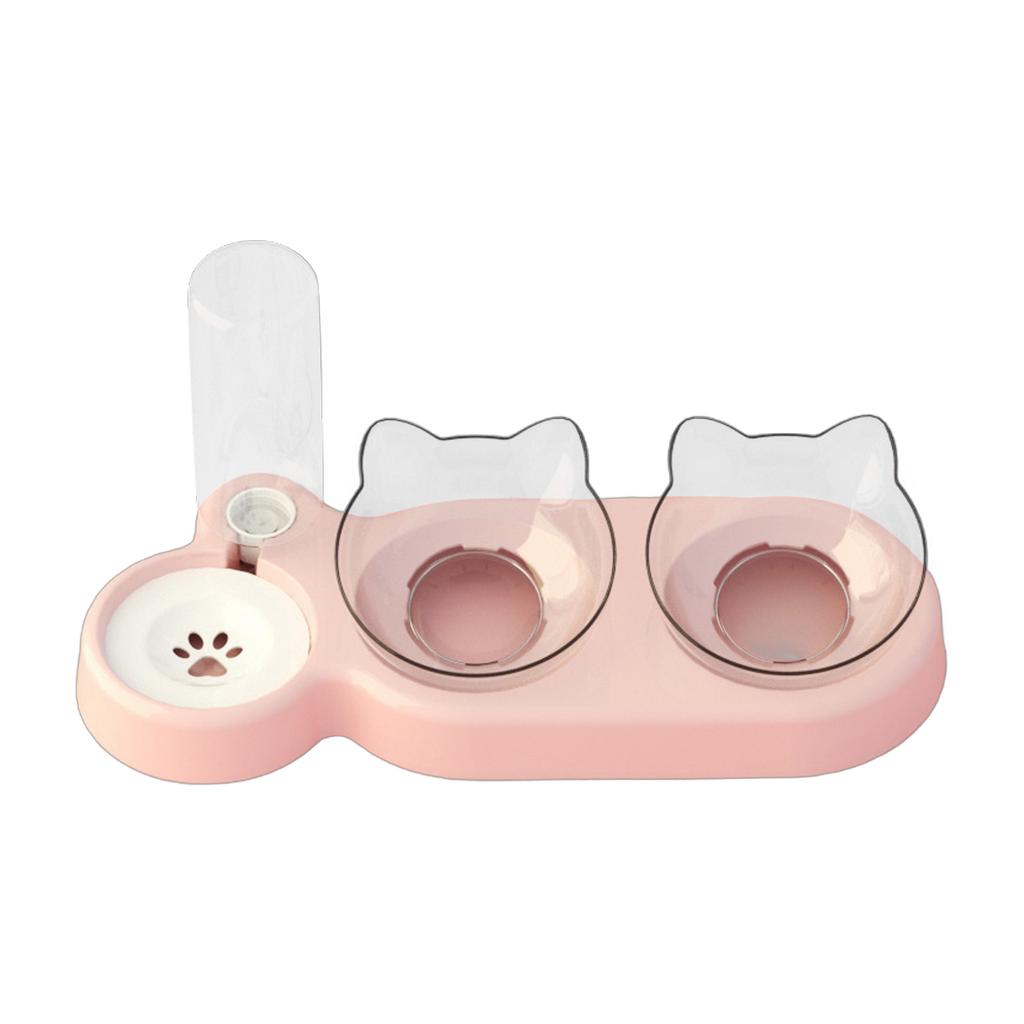 Innovative Pet Automatic Water Dispenser with Double Bowls for Feeding and Drinking Transparent Bowl for Cats and Dogs