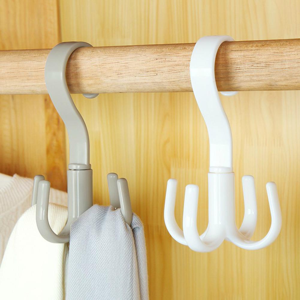 4-claw Hanger 360 Degree Rotatable Multifunctional Kitchen Storage Hook For Hanging Bag Scarf Belt Clothes