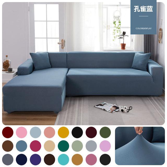 Elastischer Sofabezug, Sofa-Schonbezüge, einfarbig, Stretch-Sofabezüge, Couchbezug, L-förmiges Schnittsofa, Wohnzimmer, Zuhause, 1/2/3/4 Sitzplätze