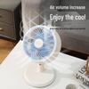 Compact Soundless Electric Desktop Fan with Large Airflow and Oscillating Head