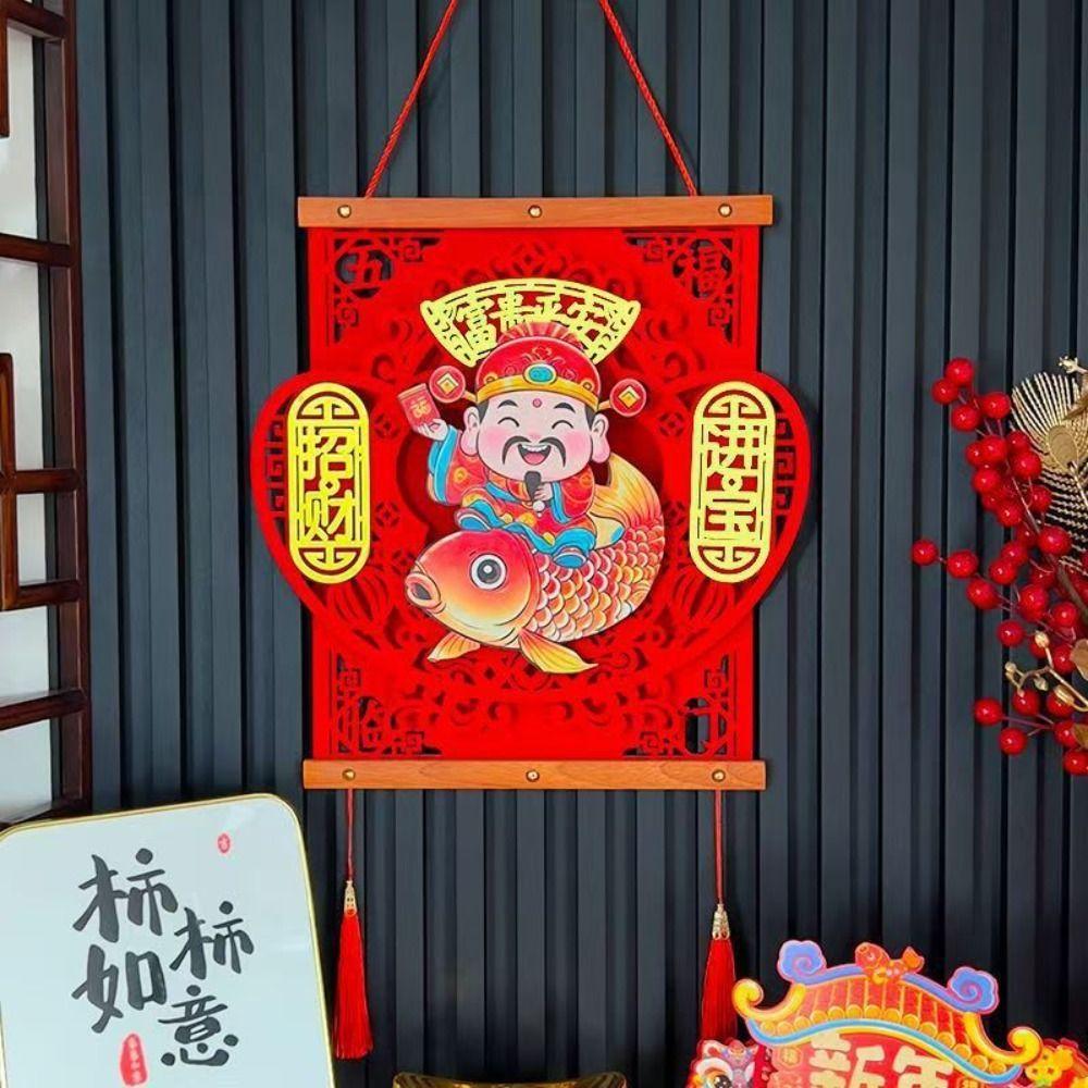 Traditional Shaking Head God Pendant Reusable Exquisite Hanging Ornaments with Tassel Creative New Year Ornaments Supermarkets