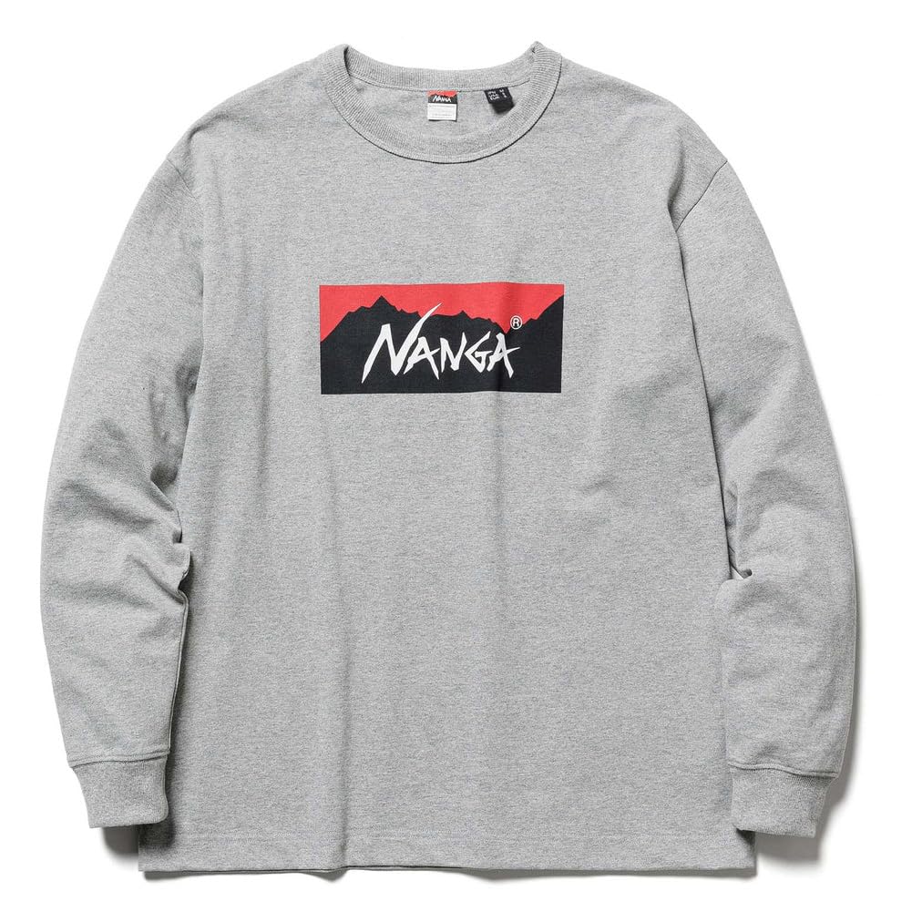 

NANGA Eco Hybrid Box Logo Long Sleeve Size Medium Men s T-Shirt, L/S, NW2331-1G299, L.GRY,