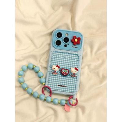 Hello Kitty 3D-Fenster Silikon iPhone Hülle mit Lanyard