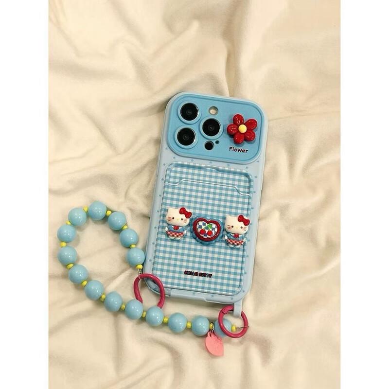 Силиконовый чехол для iPhone Hello Kitty 3D Window с ремешком