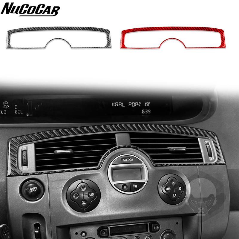 For Renault Scenic 2003-2009 Carbon Fiber Central Air Conditioning Vent Panel Cover Car Accessories Interior Decorative Stickers