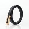 Unique Korean Style Womens Black Pu Belt Retro Simple Fashion Accessory For Use Everyday