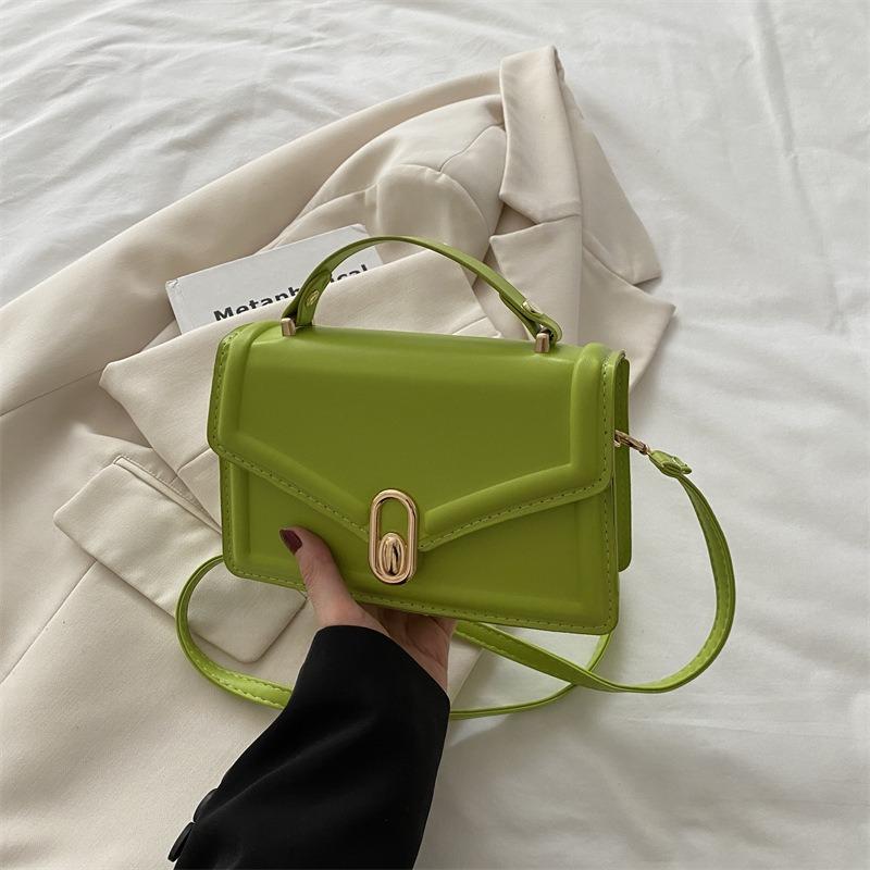 Winter new fashionable versatile solid color shoulder small square bag texture shoulder messenger bag simple