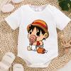 Vêtements de Bébé à Ramper One Piece Vêtements en Coton Nouveau-né Figurine Anime Mignonne Luffy Combinaison T-shirts Ramper Rompers Doux pour la Peau Cadeau