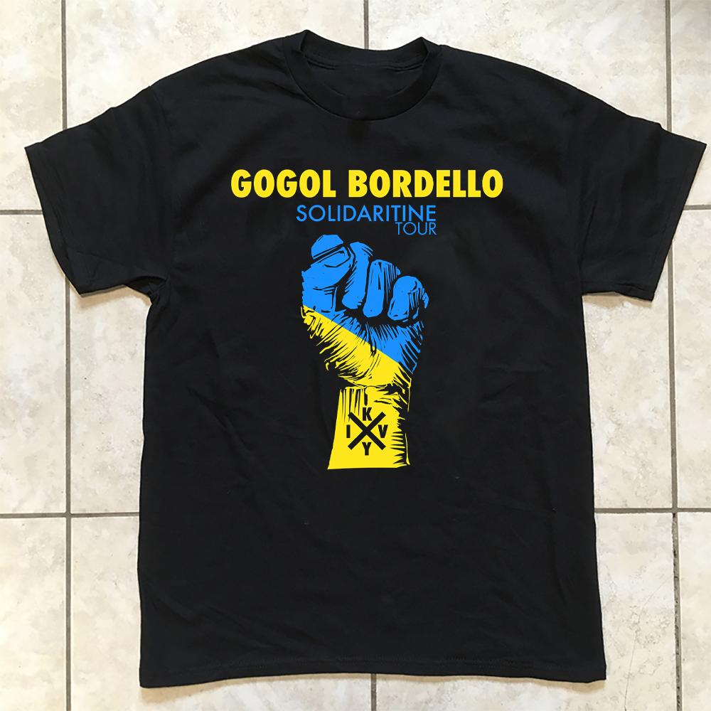 Новая черная футболка Gogol Bordello Solidaritine Tour Все размеры S5XL S