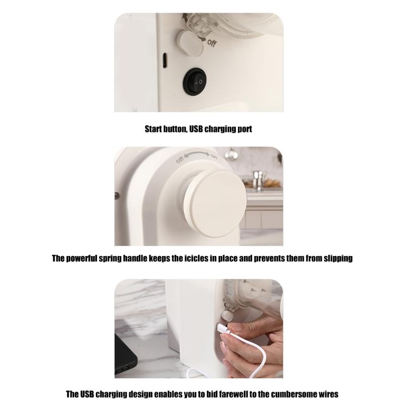 Ice Shaving Machine With Detachable Parts 420 Stainless Steel Blade Dishwasher Safe Ice Crusher For Dessert