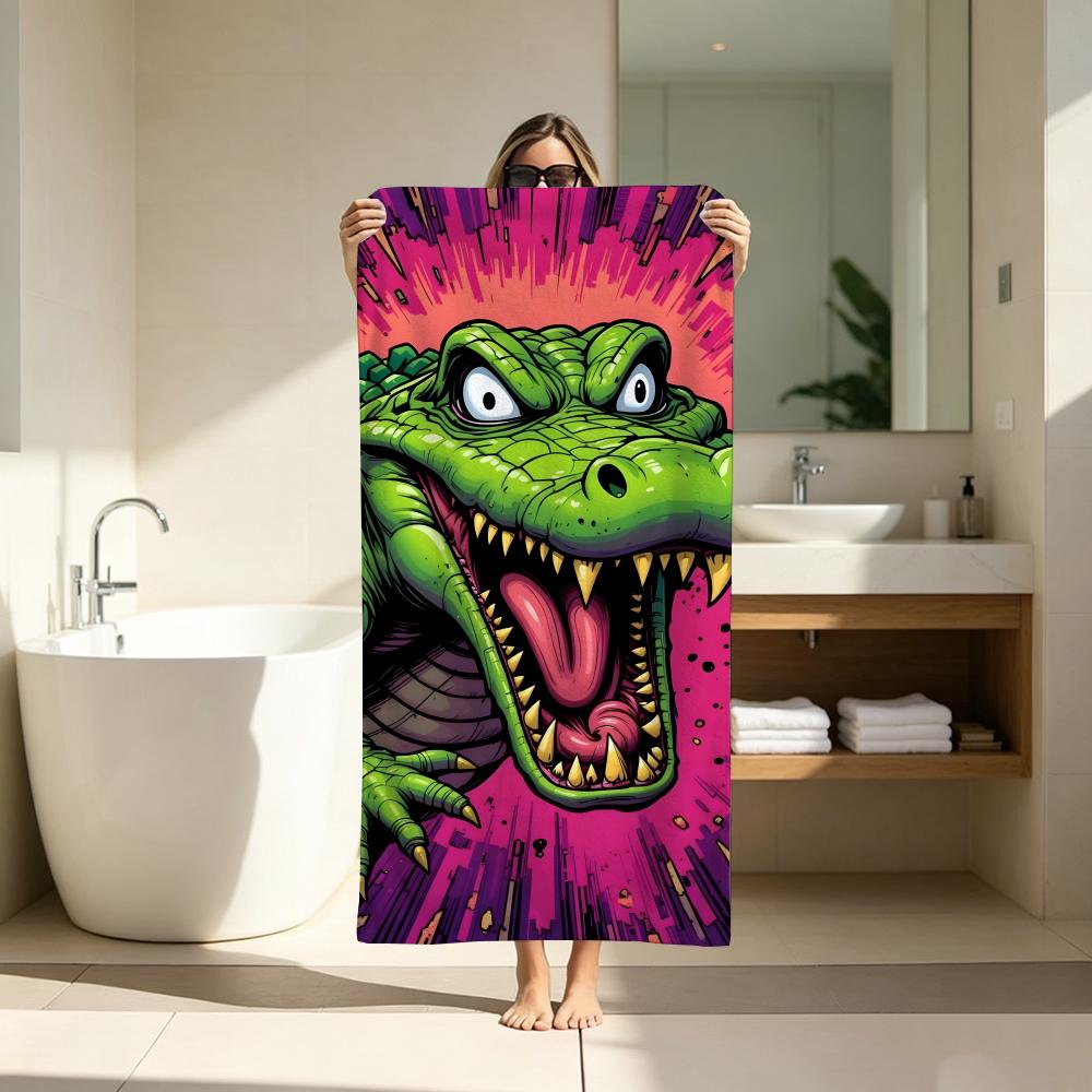 Cool vintage crocodile Towel Microfiber soft Beach Towel for Travel Fitness Sauna Bathing Camping