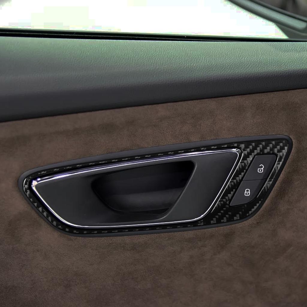 For Seat Leon MK3 2013-2020 Carbon Fiber Central Navigation Radio CD AC Door Gear Shift Panel Trim Set Car Accessories Sticker