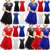 Elegant Women's Lace Floral Prom Swing Dress For Stylish Bridesmaid Celebrations