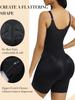 Plus Size Body Shaping Bodysuit with Tummy Control, Butt Lift, Adjustable Straps & Open Crotch