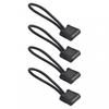 Hose Clip Scuba Diving 4pcs 6.5cm Black Elastic Rope+plastic