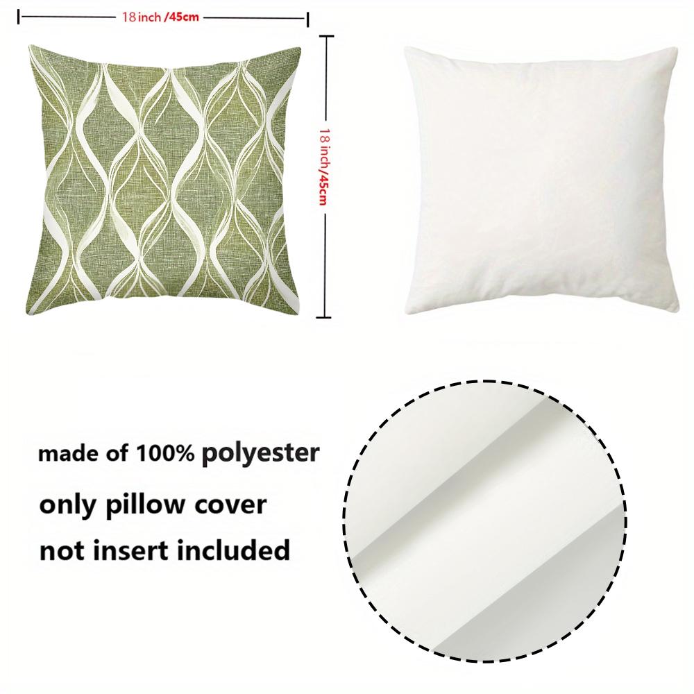 Retro Olive Green Geometric Wave Throw Pillow Covers Pattern Cushion Cover Suitable For Sofa Bedroom Car Pillow Cover
