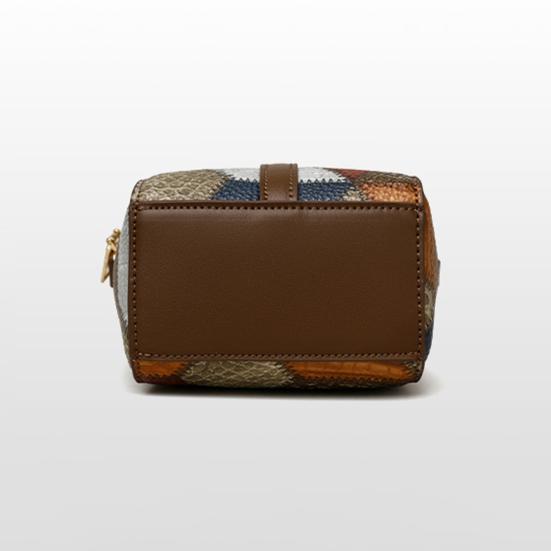 Crossbody Shoulder Bag Vintage Geometric Ladies Phone Bag Patchwork Colorblock Purses Double Layers Detachable Shoulder Strap Lady Purse Commute