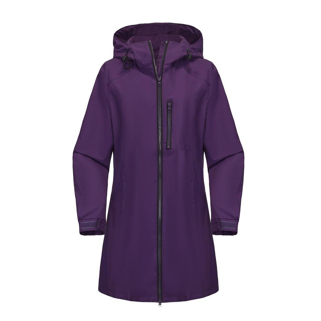 Women's Outdoor Windproof Waterproof Jacket Hooded Long Sleeve Loose Casual Spring Autumn Coat