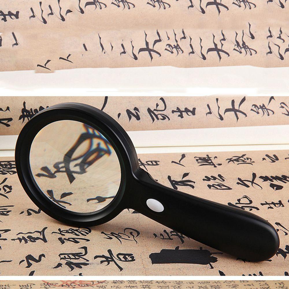 With 2 LED Light Hand Held Magnifying Glass Illuminated Magnifier  Jewelry Identification