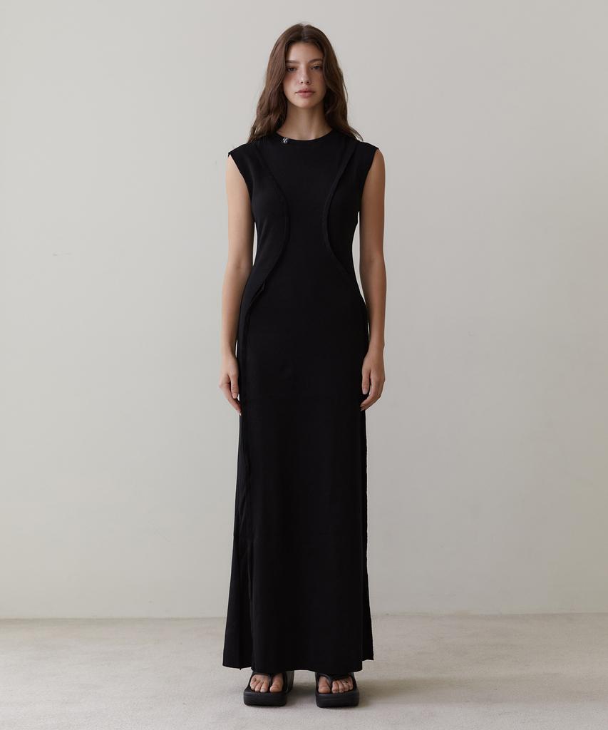 REVOIRSIS Rvis Cutting Maxi Dresses Black