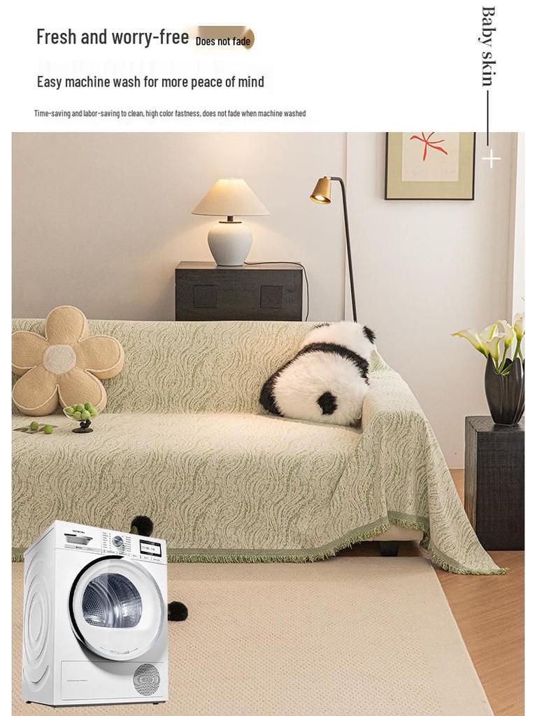 Chenille Sofa Cover: Full Coverage, Anti-Slip, Anti-Scratch Blanket