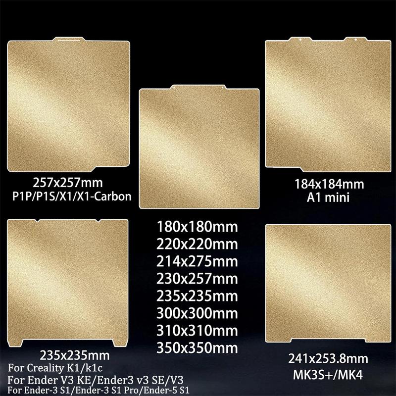 MK3S PEI Sheet 300x300 180/220/235/310/350 Upgrade Removal Textured PEI Magnetic Build Plate Ender 3 V3 Se Bed Spring Steel