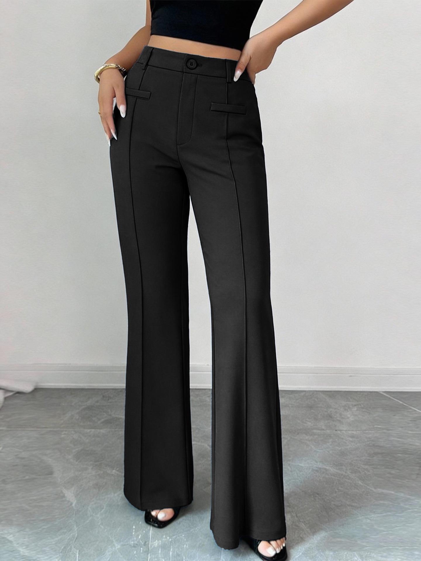 

2025 Women s High-Waisted Wide-Leg Business Casual Trousers - European & American Style, Flowy and Formal XL чёрный