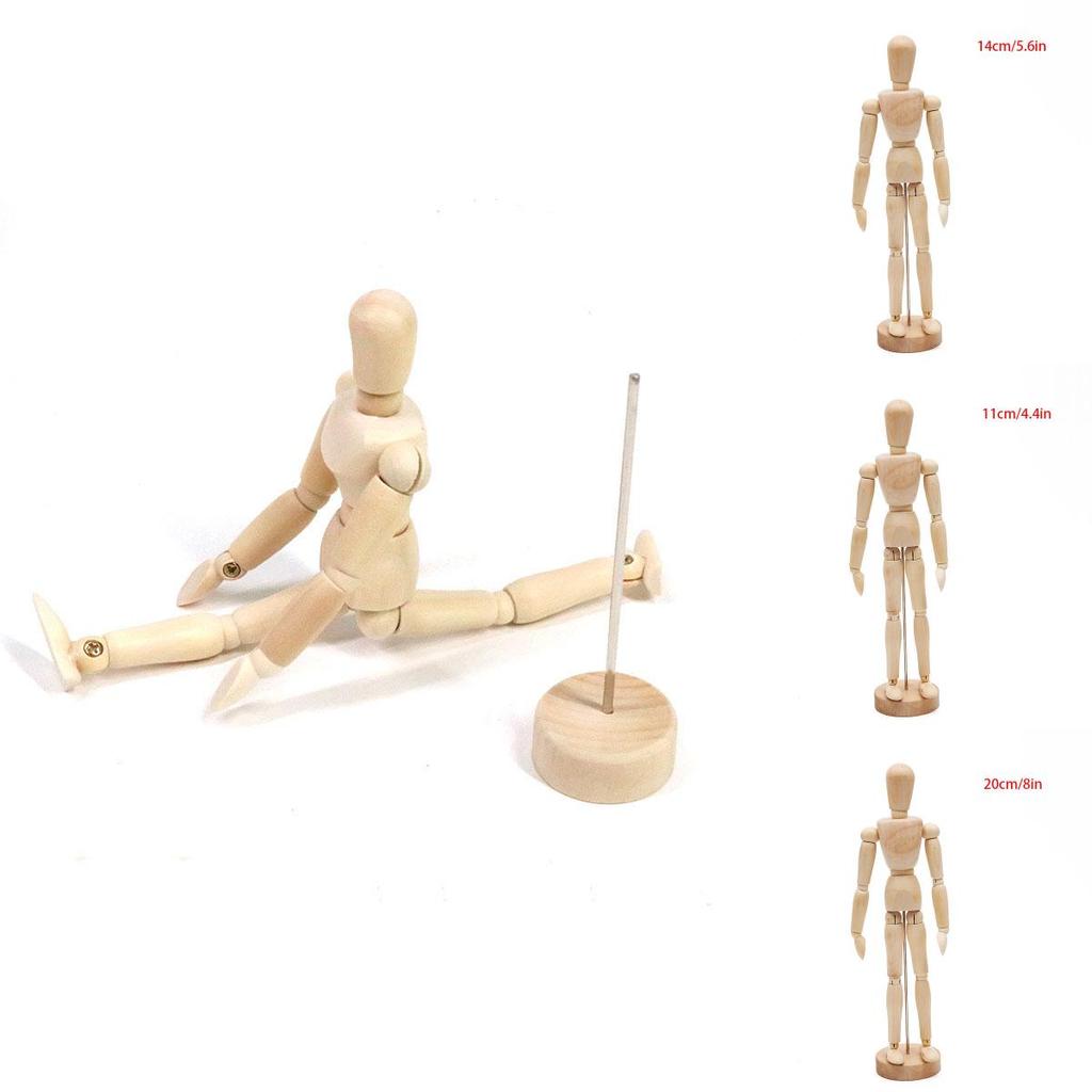 Wooden Human Artist Manikin Drawing Model Unisex Male Female Sketching Tool