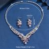 Women Party Wedding Dress Necklace Earrings Two-piece Jewelry Accessories