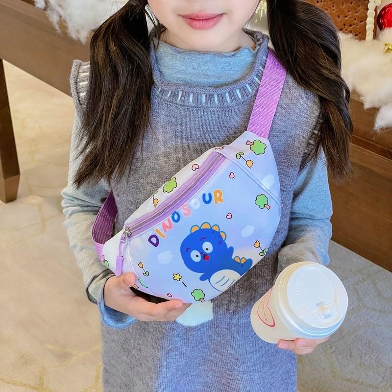 Printed Dinosaur Panda Shoulder Chest Bag Children Cartoon Outdoor Wallet Casual