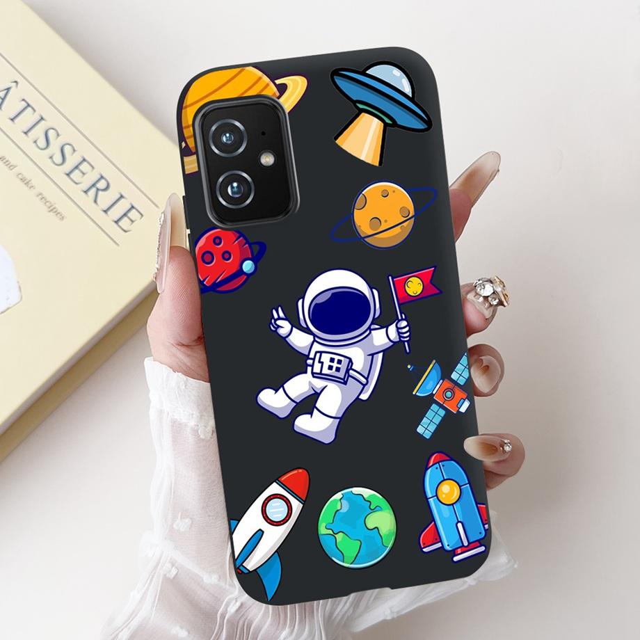 Per Custodia ASUS ZENFONE 8 ZS590KS Astronauta Drago Animali Cartoni Animati Stile Cool Silicone Morbido Copertura Nera per Telefono Per ASUS ZS590KS Borsa