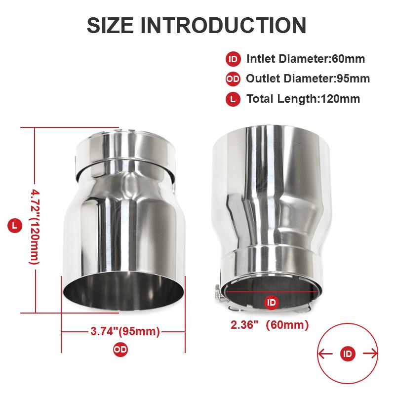 2pcs/lot Exhaust Tip For BMW F22 F23 M235i M240i F20 F21 M135i M140i F30 F31 M335i M340i F32 F33 F36 M435i M440i ID60mm Muffler