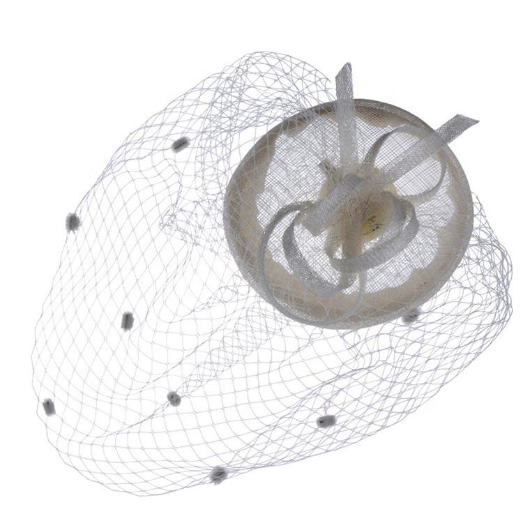 European Handmade Linen Mesh Gauze Hat Mysterious Veil Headdress Western Banquet Ladies Hat
