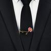 Detachable Tie Back Golden Flower Design Tie Clip Versatile Bow Tie Clip Weddings Business Suits Accessories