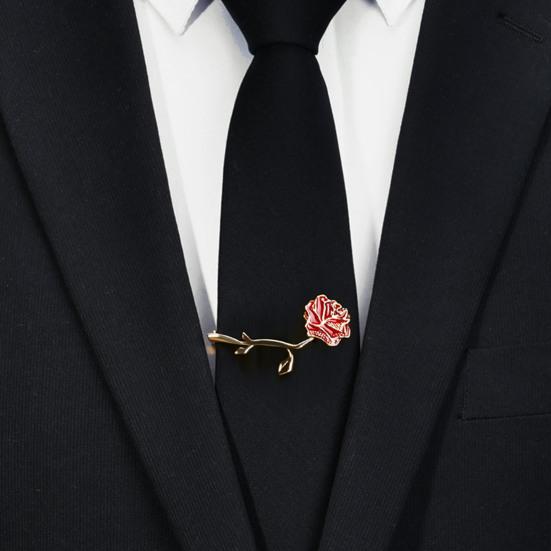 Detachable Tie Back Golden Flower Design Tie Clip Versatile Bow Tie Clip Weddings Business Suits Accessories