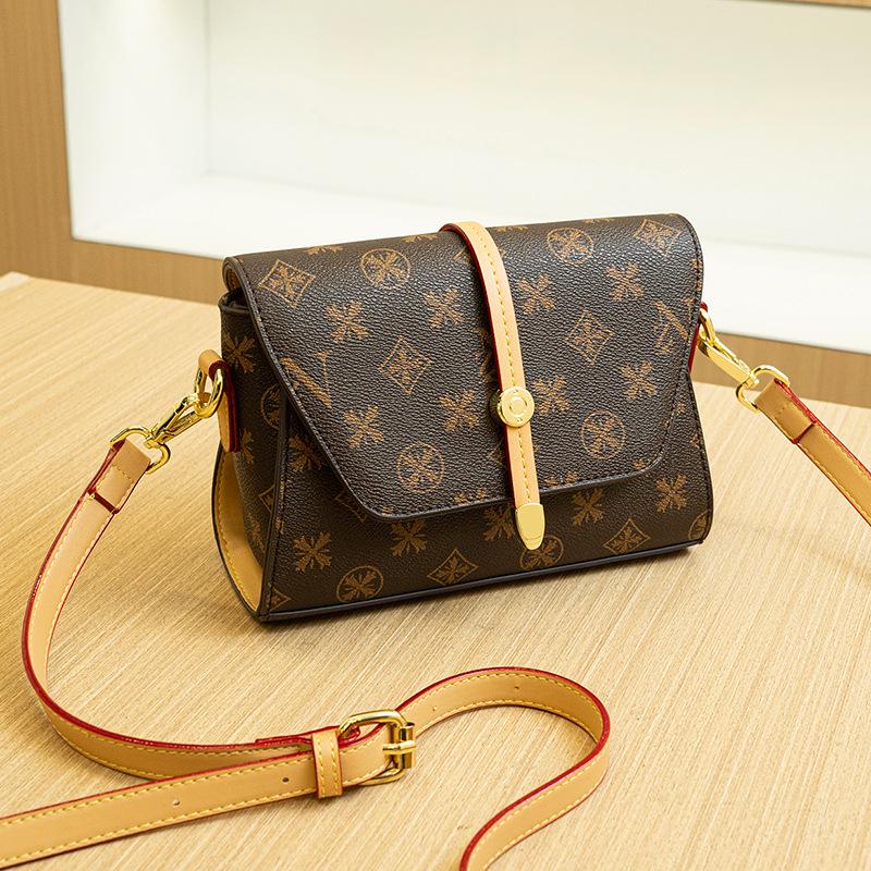 Summer Light Luxury Women's Bag  Fashionable and Versatile Small Square Bag  Patchwork Printed Single Shoulder Crossbody Bag
