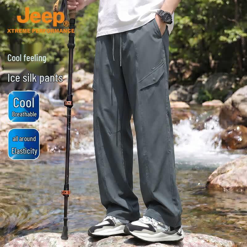 Мужские летние дышащие эластичные походные брюки-карго JEEP M темно серый