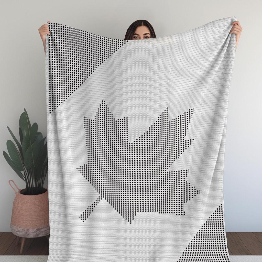 Maple Leaf Filet Crochet Blanket Pattern | Canada Flag Inspired Throw | Modern Canadian (Pattern PDF)