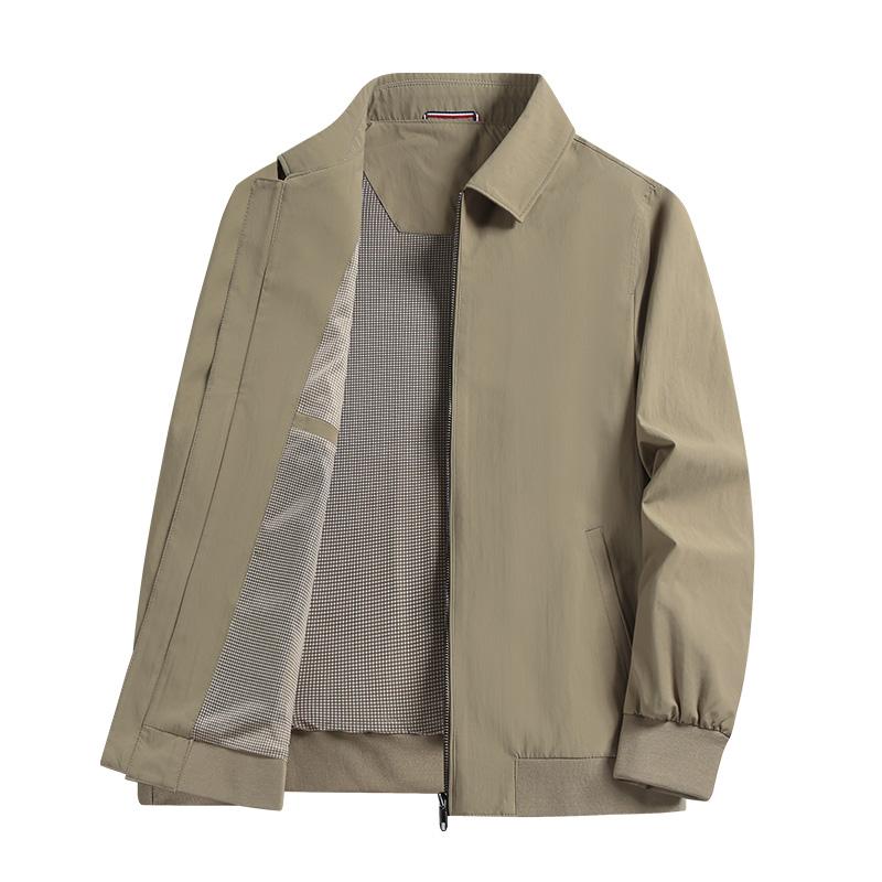 Men's Jacket Lapel Zipper Casual Jacket Versatile Tops Jacket