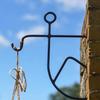 Stick Man Hanging Pendant Weather-Resistant Metal Plant Hanger Creative Shape Wall Hook for Indoor Outdoor Small Plants