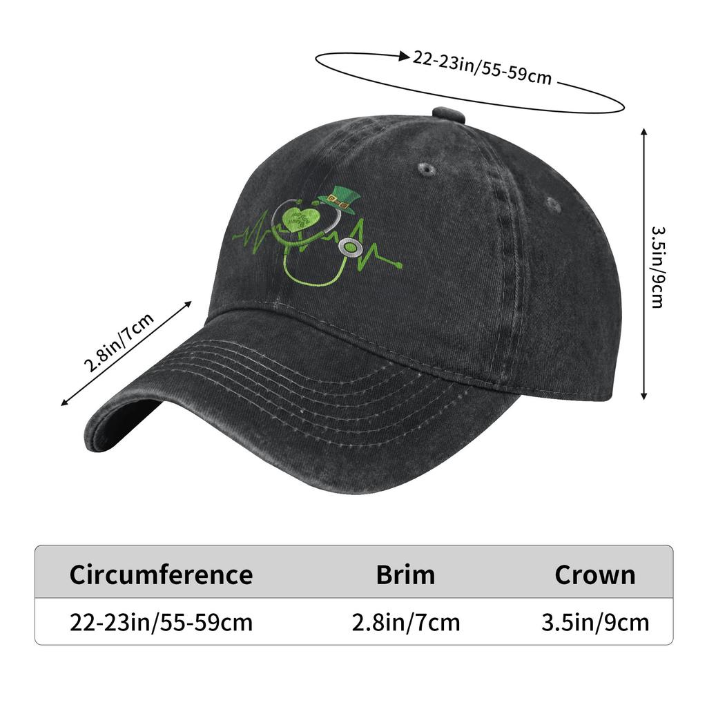 St Patricks Day Washed Baseball Cap y2k Retro Sun Hip Hop Hats Summer Unisex-Teens Kpop Rock Snapback Cap