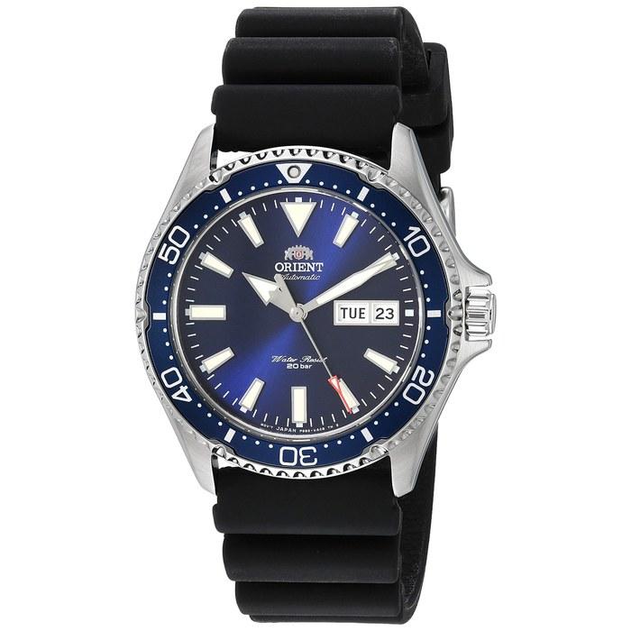 Orient Men's Kamasu Stainless Steel Japanese Automatic Diving Watch, Blue - Rubber Strap.