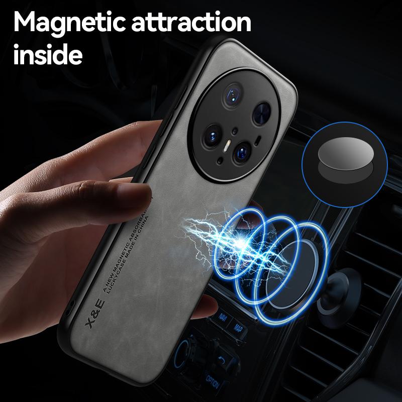 For Huawei Mate 70 Pro Mate 70 Pro Plus Case Luxury Leather Magnetic Car Holder Phone Case For Huawei Mate 60 Mate70 Pro+ Shockproof Back Cover