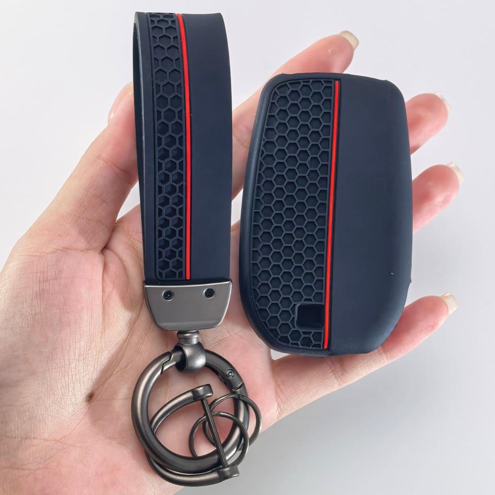 Key Fob Cover for Toyota Corolla Yaris Prius Hilux Cruiser Hatchback Cross Land with Keychain Anti-Scratch Guard Shockproof Protection