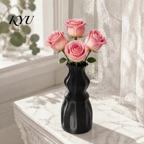 Artistic Vase with Flowing Light 3D Printed Flower Vase, Modern Decorative Minimalist Container, Luxury Home Ornament Floral Arrangement Holder