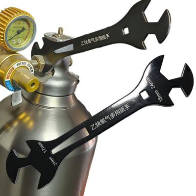 Multi-Function Gas Cylinder Wrench Steel Ergonomic Grip Pressure Reducer Wrench Thickened Professional Gas Bottle Tool