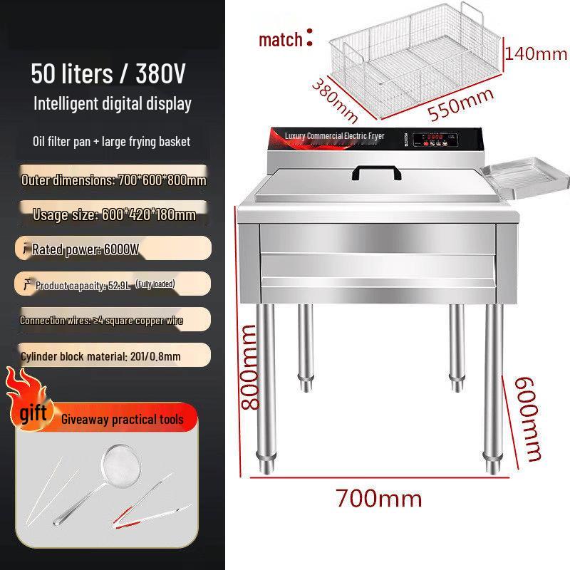 JPHZNB Commercial 50L Digital Deep Fryer