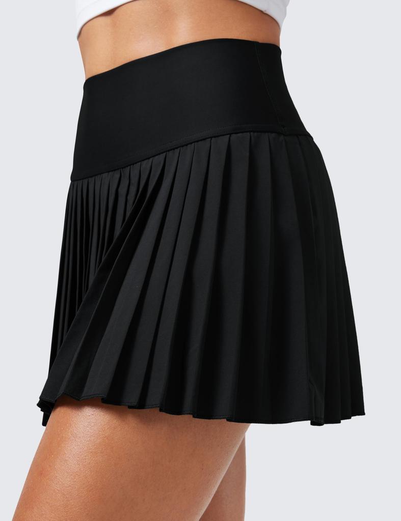 CRZ YOGA Tennis with Inner High Size M Skirt/Golf Skirt, Pleated, Shorts, A-Line, Waist, Pockets, Tennis/Golf Wear, Black,