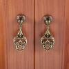 DRELD Retro Style Drop Pendant Bronze Drawer Cabinet Knob Pull Antique Brass Drop Ring Cupboard Dresser Handle Knob Home Decor
