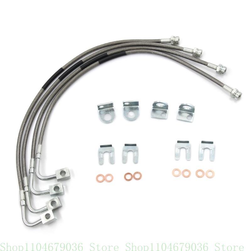 Stainless Steel Brake Lines Improve Braking System Ensure Safety Stability Replacement Compatible for JK 2007-2018 89716